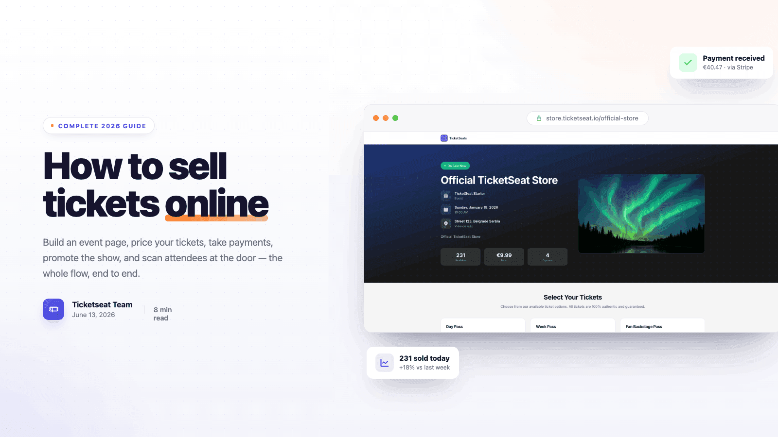 How to Sell Tickets Online: Complete 2026 Guide